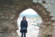 After the tower we explored the rubble some more.  Rieko liked this spot.