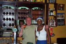 Mathew and Ana at POEs, one of our favorite bars.  They came on vacation from England and stayed. 