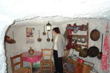 Carmensol checking out the living arrangement in one of the caves in Granada