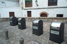 Underground trash containers.