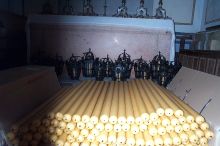 It takes many candles for a procession.  This is a small prt.