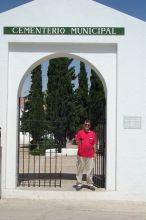 Tom, once again, excited about another cemetary - NOT!, but he is a good sport.