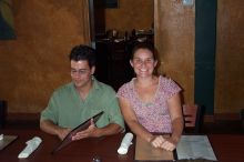 Gusta and Peter; she is ready, he is still thinking.