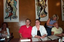 Tom and Nancy on their way to a year vacation.  No wonder they are smiling.